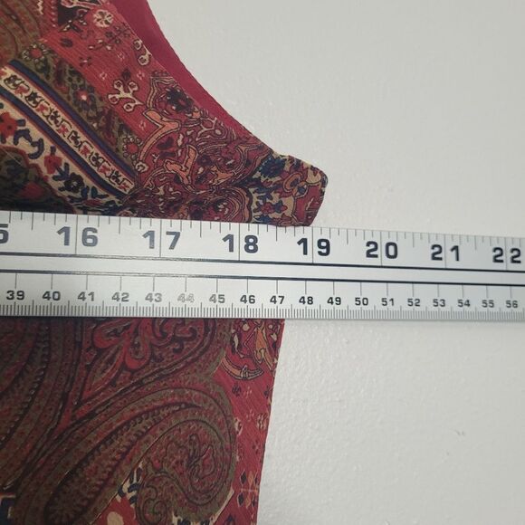 Vintage y2k 90s Studio I red paisley print boho indie grunge maxi dress size 8 - Picture 5 of 6